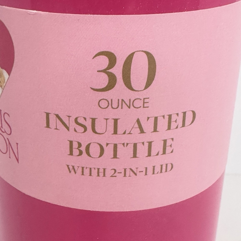 Paris Hilton 30oz Pink‎ Shimmer Insulated Water Bottle Tumbler 2 In 1 Lid - Picture 5 of 10